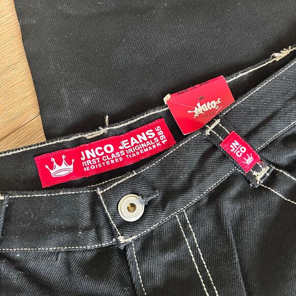 Vintage DS JNCO Black Wide Leg Jeans Sz 32 - Picture 9 of 11